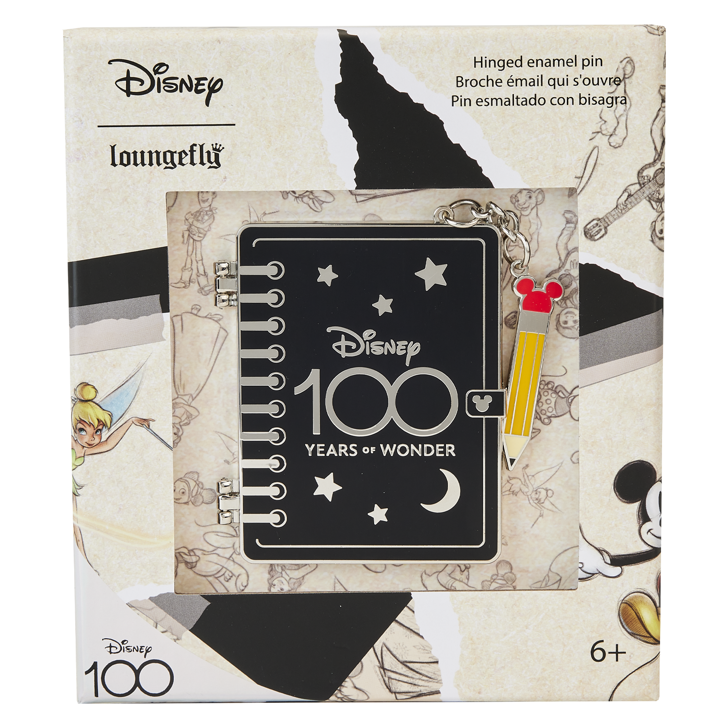Disney 100th Anniversary Sketchbook 3 Inch Collector Box Pin